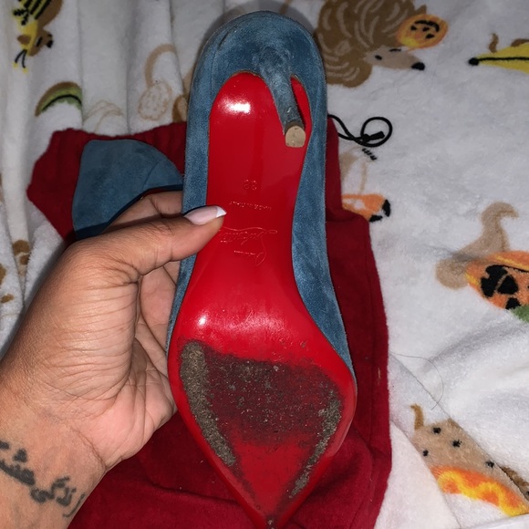 Christian Louboutins color blue USED !!!! Only one duster bag - Picture 6 of 10